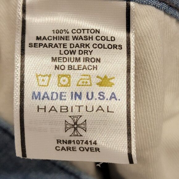 Habitual Chambray Blue Pants Womens Size 32x32 For Ladies Button Fly - Picture 3 of 10